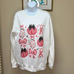 Ghostly Cute Breast Cancer Awareness Sweatshirt